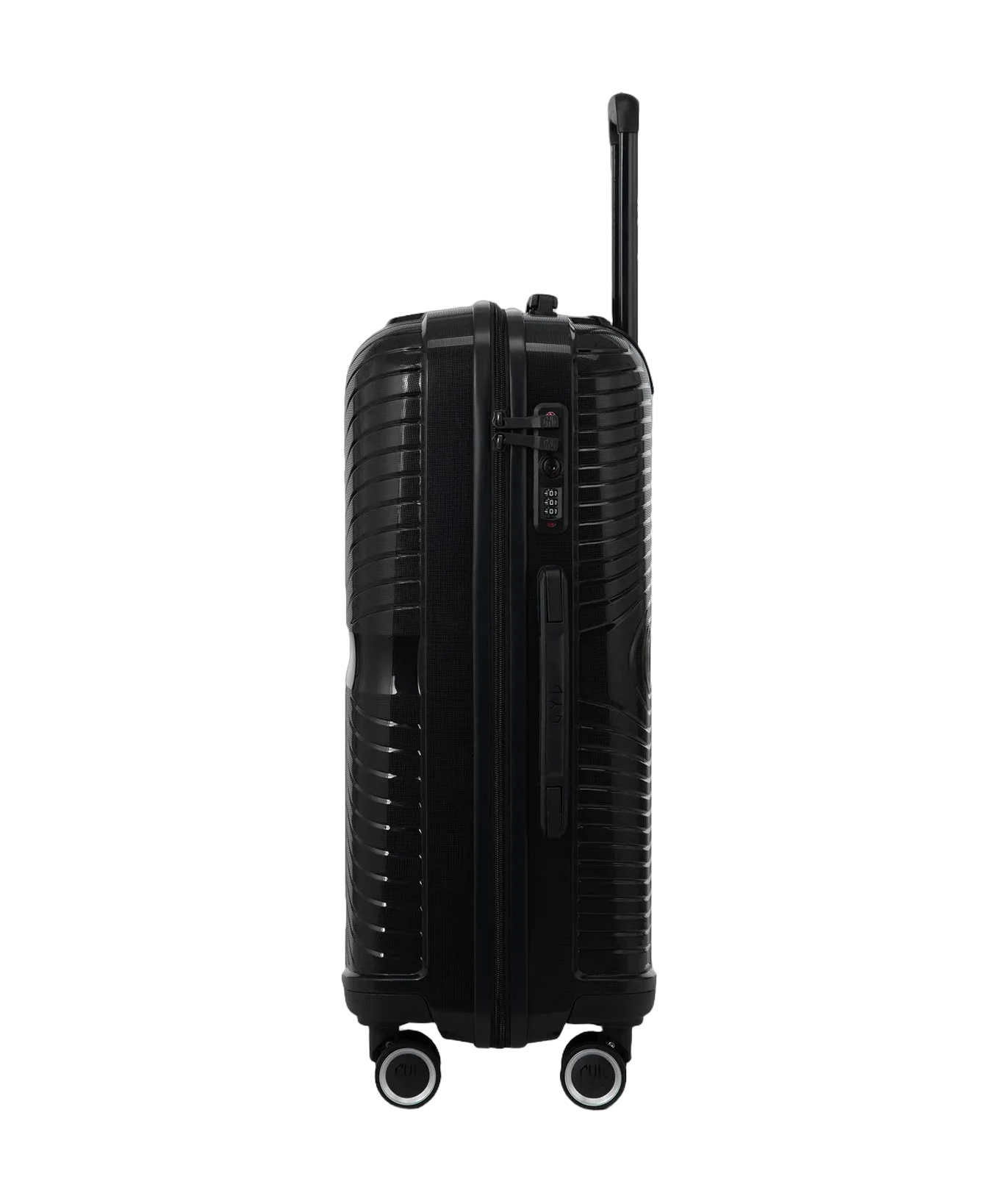 Valise cabine Signature GYL noir profil avec serrure TSA