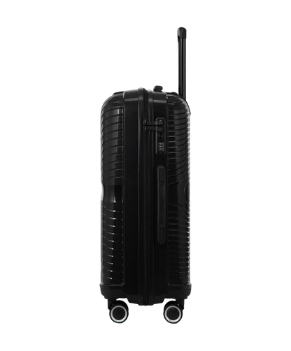 Valise cabine Signature GYL noir profil avec serrure TSA