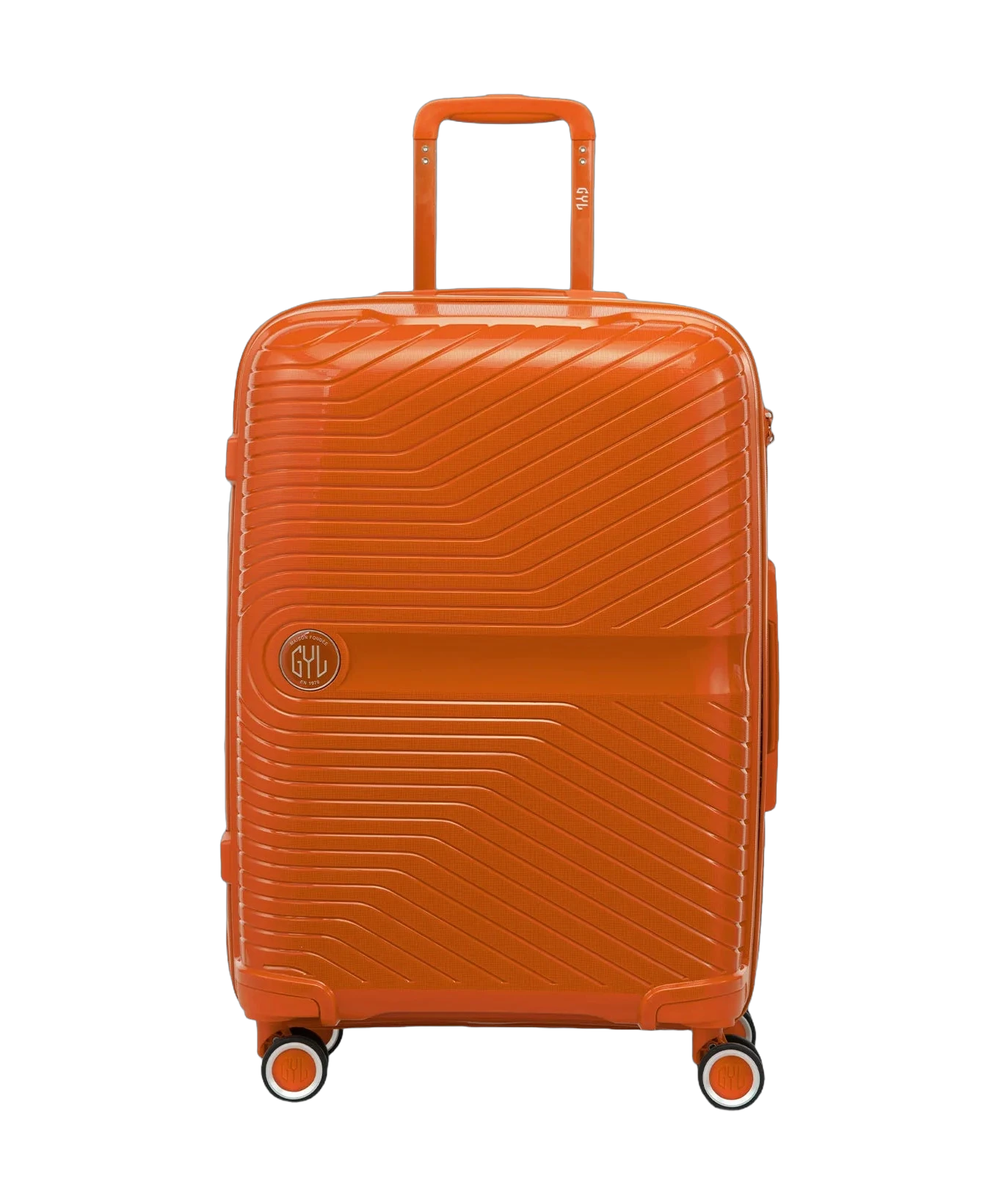 Valise cabine Signature GYL orange vue de face avec logo