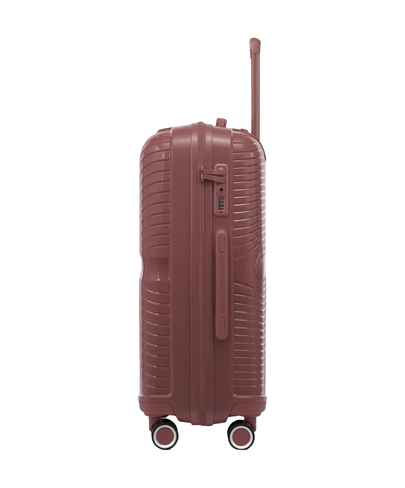 Valise cabine Signature GYL rose gold profil avec serrure TSA
