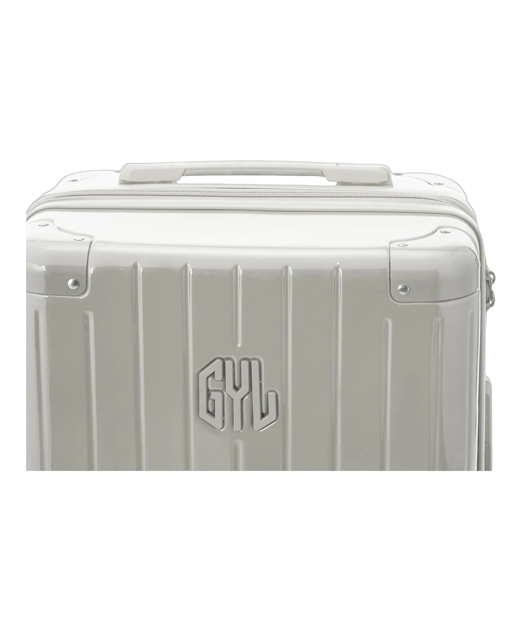 Valise de cabine rigide Intemporelle sable vue de profil avec serrure TSA GYL