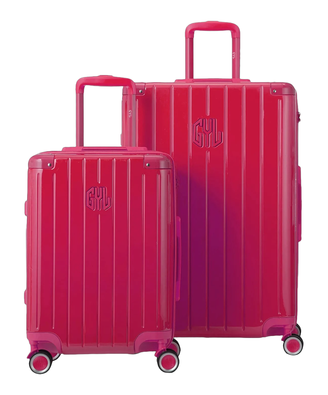 Valise rigide Intemporelle fuchsia vue trois quarts GYL