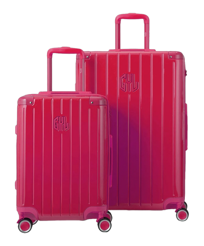 Valise rigide Intemporelle fuchsia vue trois quarts GYL