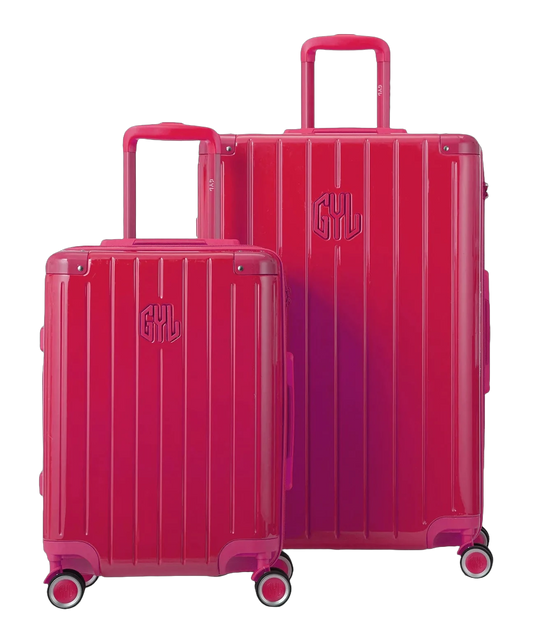 Valise rigide Intemporelle fuchsia vue trois quarts GYL