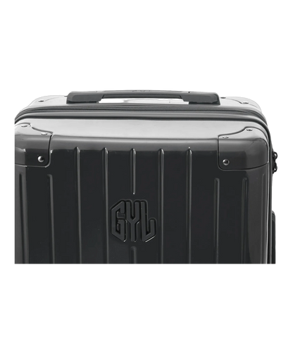 Poignee trolley telescopique GYL deployee sur la valise Intemporelle gris fonce