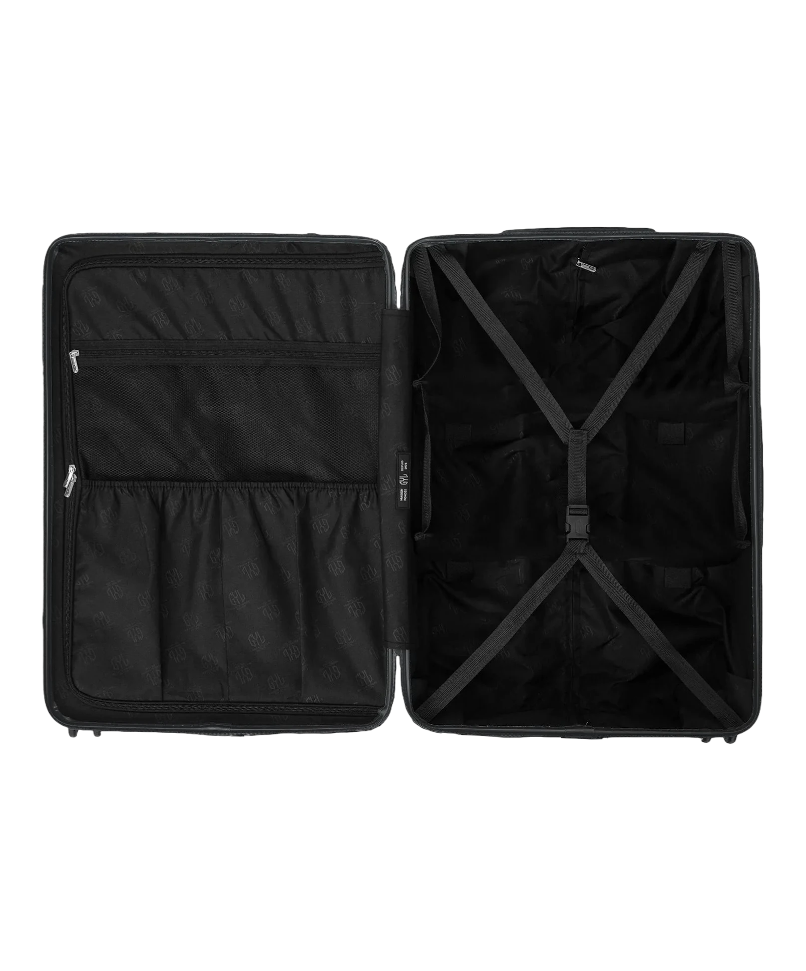 Roue double 360 de la valise GYL Intemporelle gris fonce avec gravure du logo sur le moyeu
