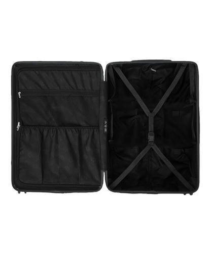 Roue double 360 de la valise GYL Intemporelle gris fonce avec gravure du logo sur le moyeu