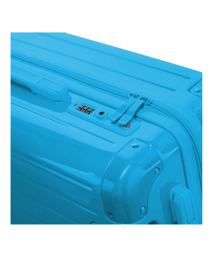 Poignee trolley telescopique GYL deployee sur la valise Intemporelle menthe