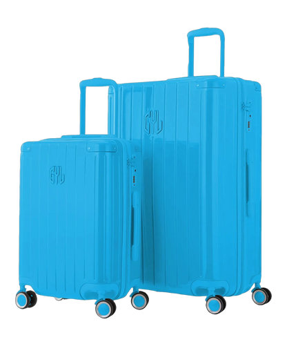 Valise rigide Intemporelle menthe vue de dos avec poignees integrees et roulettes pivotantes GYL
