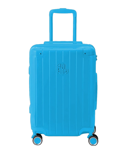 Valise rigide Intemporelle menthe vue de profil avec serrure TSA GYL