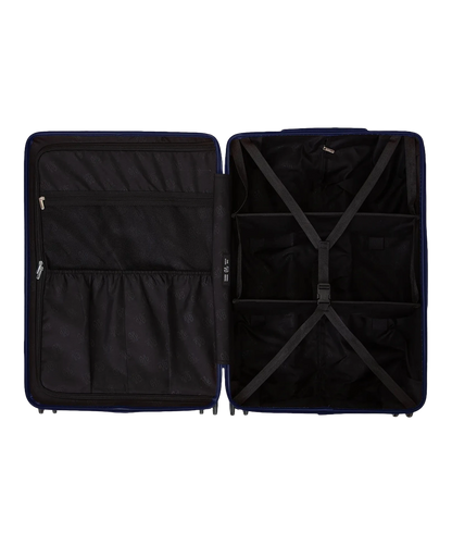 Roue double 360 de la valise GYL Intemporelle marine avec gravure du logo sur le moyeu