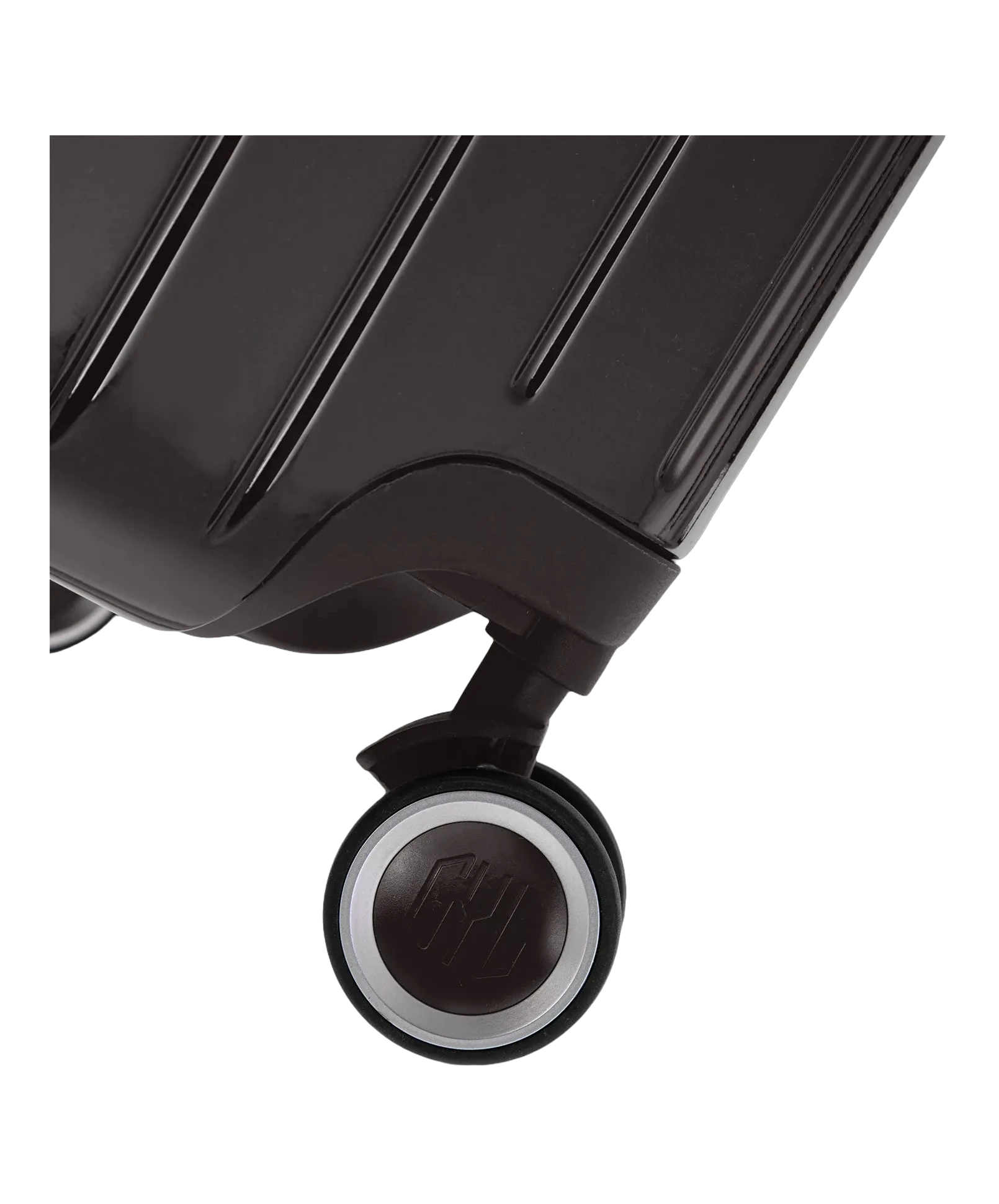 Interieur compartimente de la valise GYL Intemporelle noir avec sangles croisees et poches filet