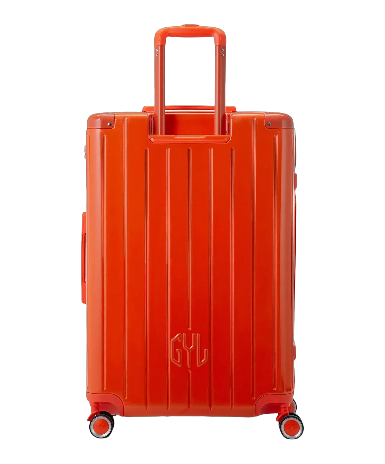 Valise rigide Intemporelle soute orange fonce vue de profil avec serrure TSA GYL