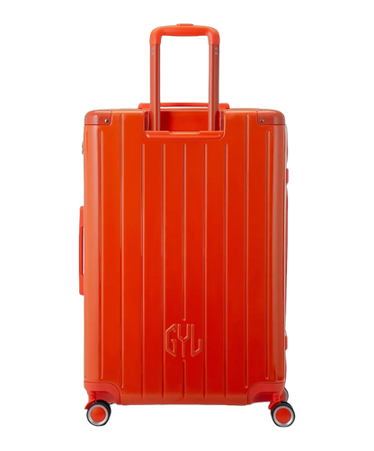 Valise rigide Intemporelle soute orange fonce vue de profil avec serrure TSA GYL