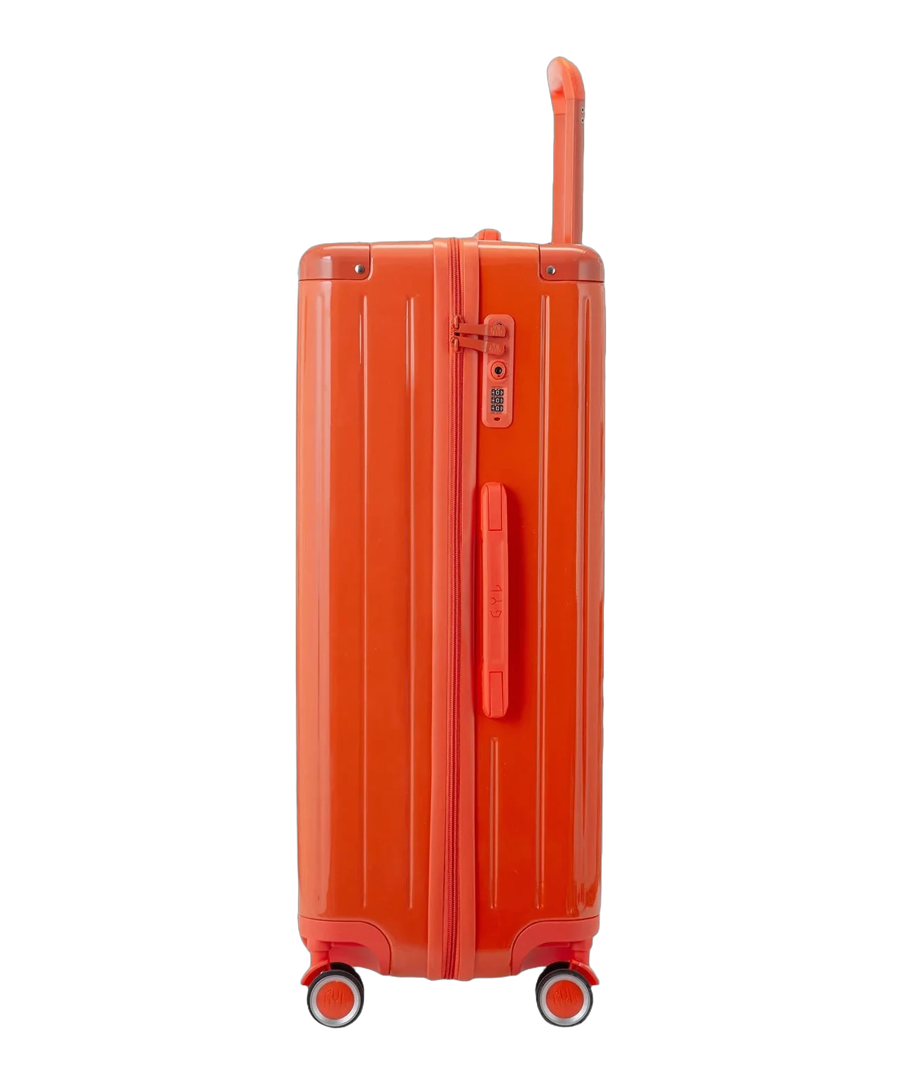 Valise rigide Intemporelle soute orange fonce vue trois quarts GYL