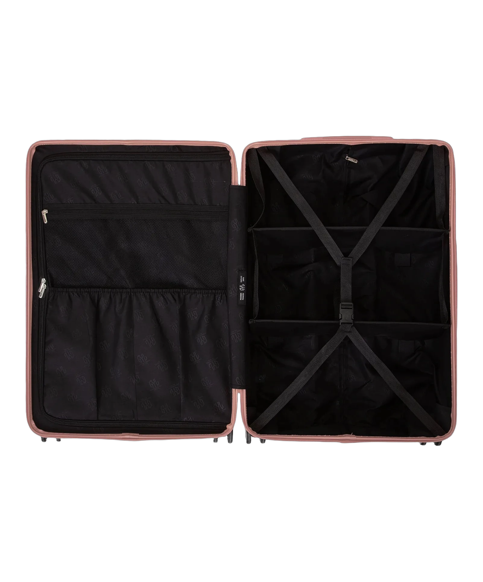 Roue double 360 de la valise GYL Intemporelle rose gold avec gravure du logo sur le moyeu