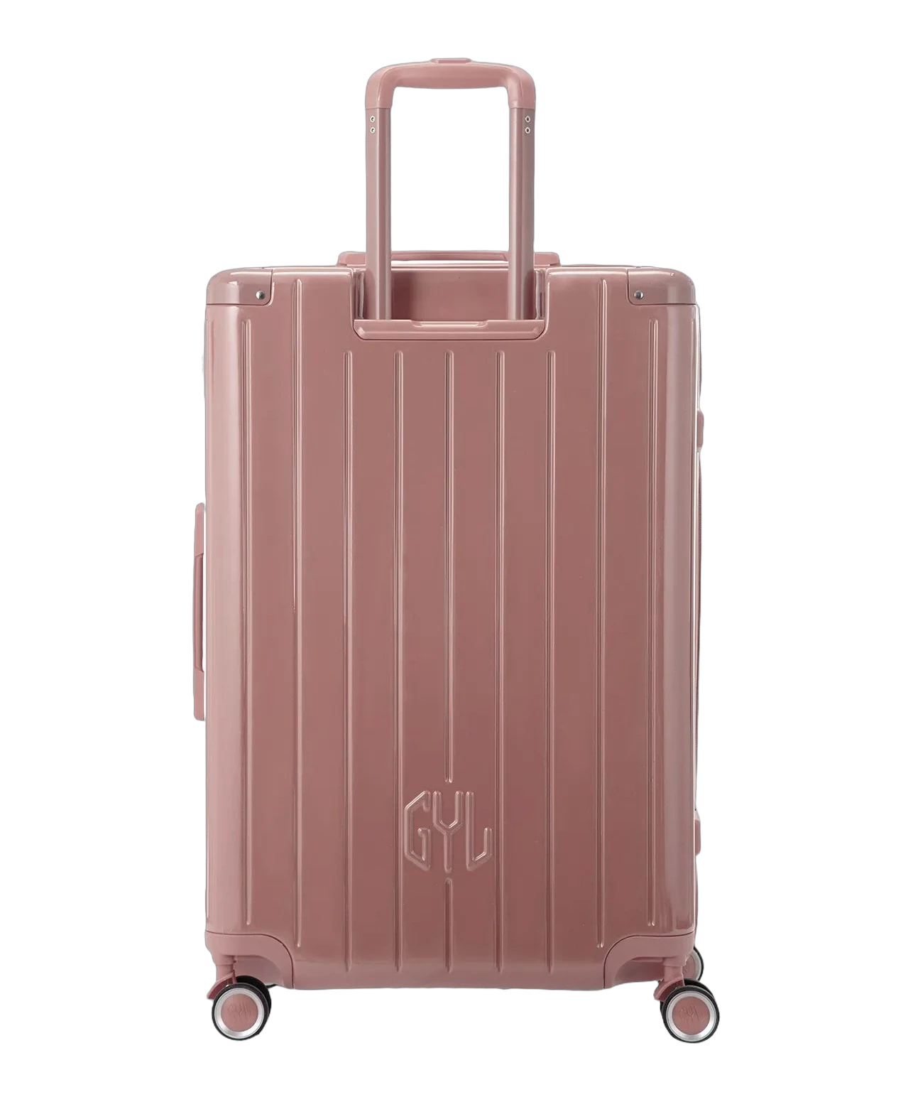 Valise rigide Intemporelle soute rose gold vue de profil avec serrure TSA GYL