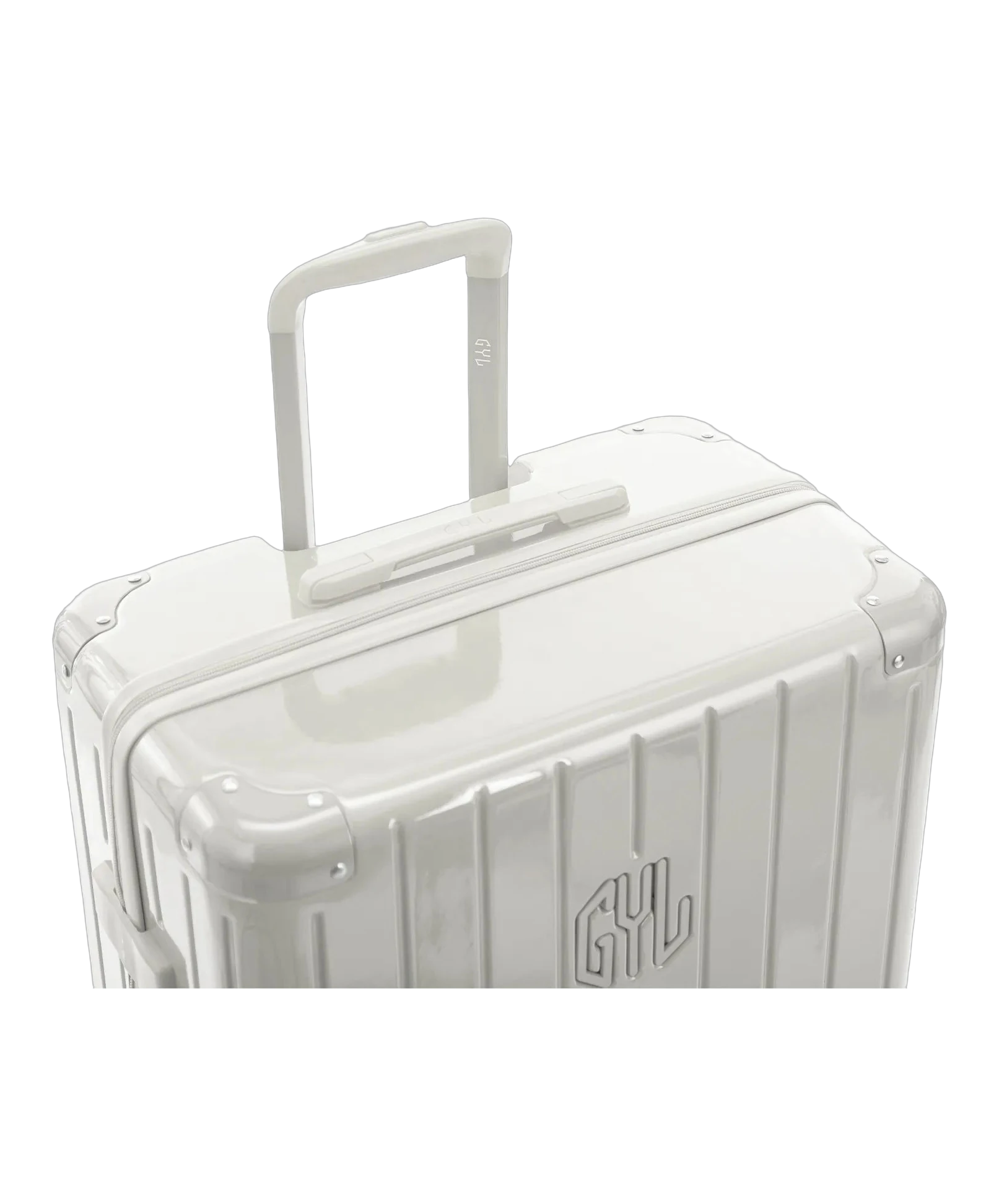 Valise rigide Intemporelle sable vue de dos avec poignees integrees et roulettes pivotantes GYL