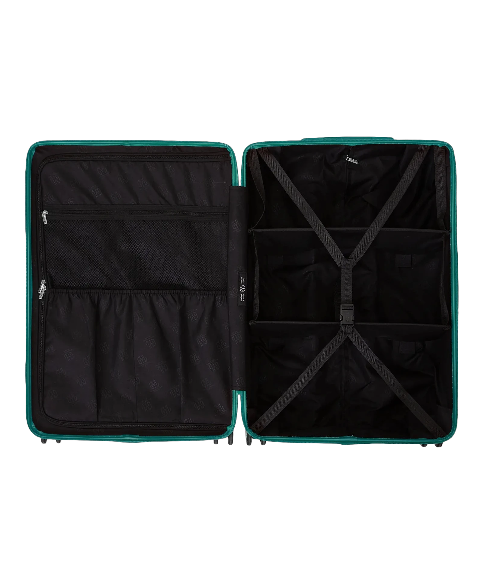 Roue double 360 de la valise GYL Intemporelle vert pomme avec gravure du logo sur le moyeu