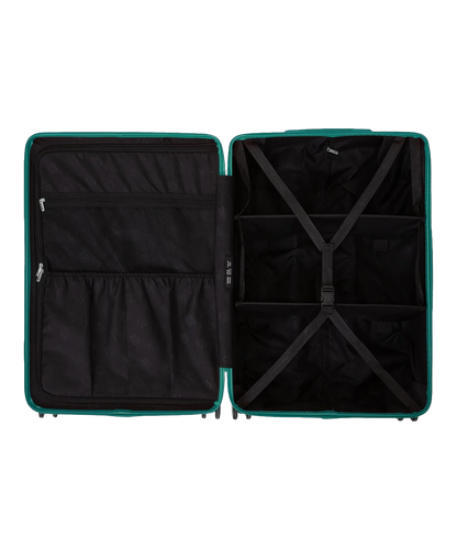 Roue double 360 de la valise GYL Intemporelle vert pomme avec gravure du logo sur le moyeu