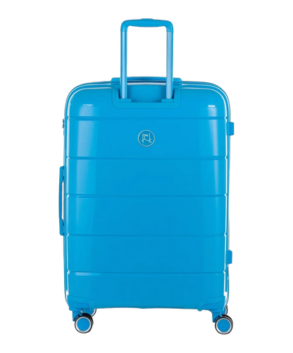 Valise moyenne Citadine GYL bleu clair vue de dos avec trolley deploye
