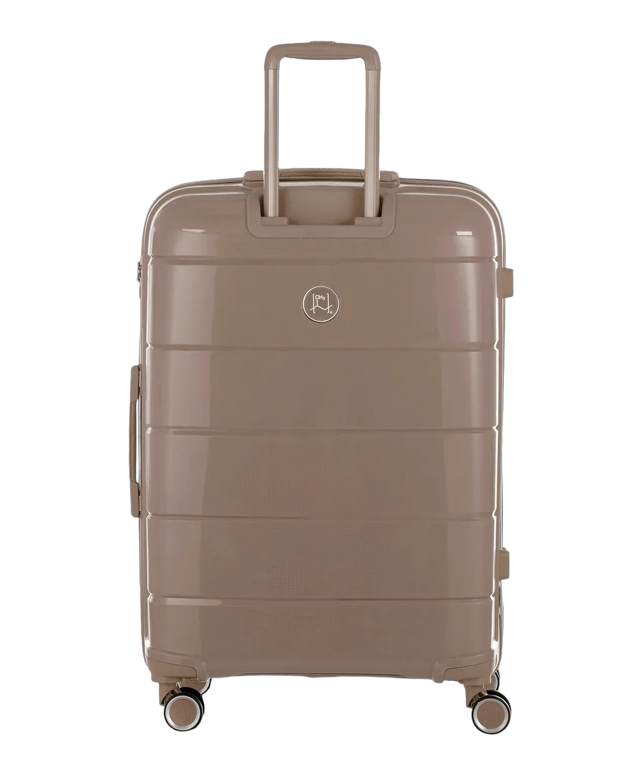 Valise moyenne Citadine GYL champagne vue de dos avec trolley deploye
