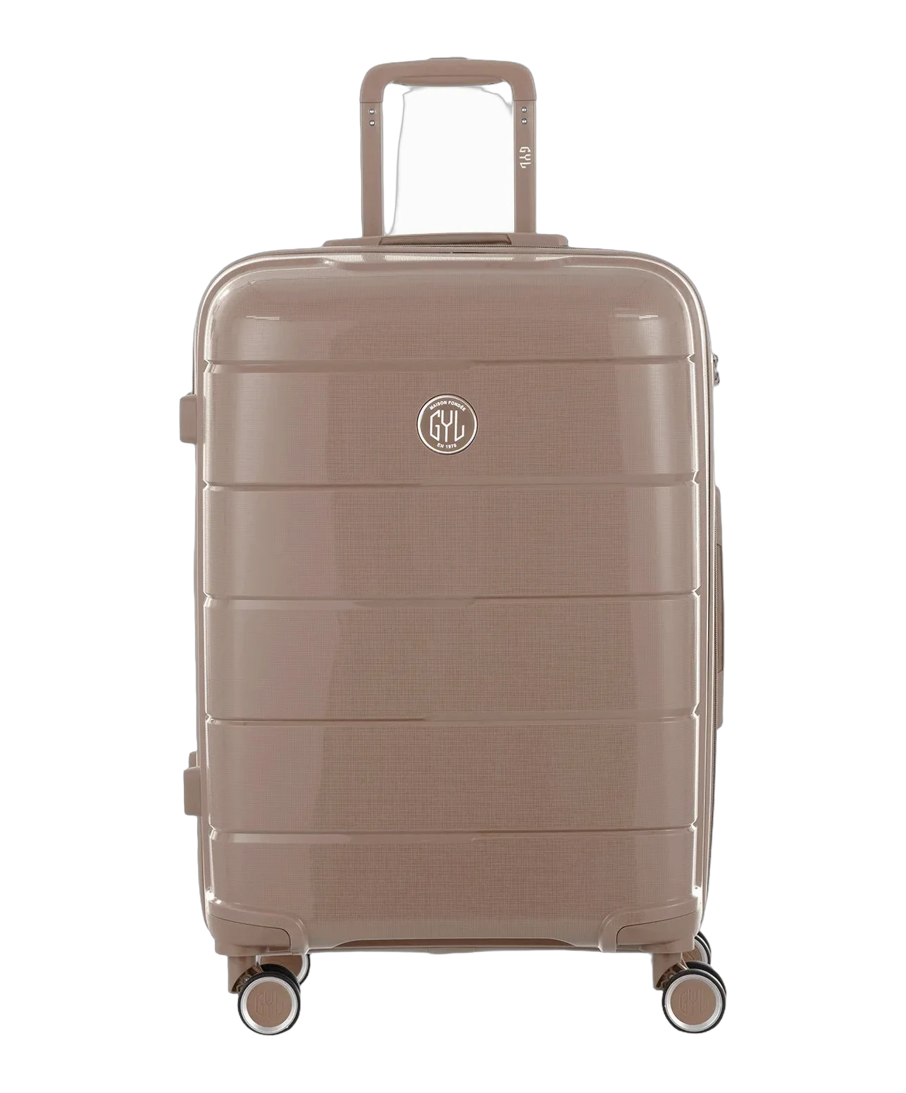Valise moyenne Citadine GYL champagne vue de face avec logo