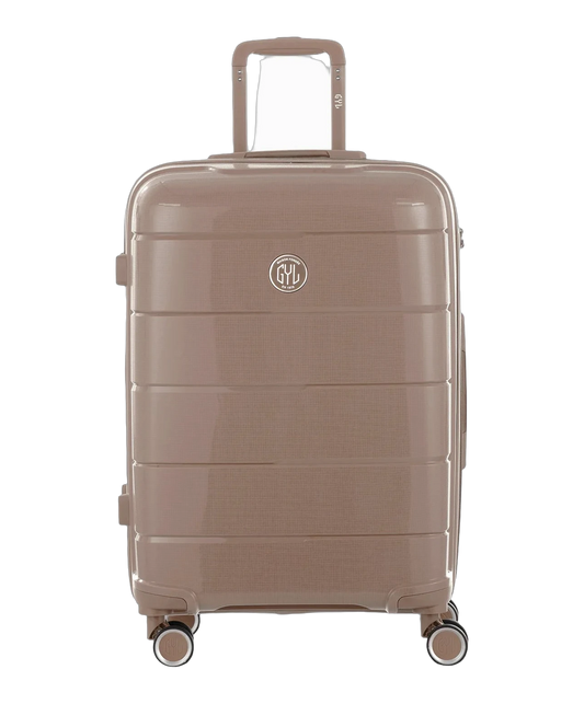 Valise moyenne Citadine GYL champagne vue de face avec logo