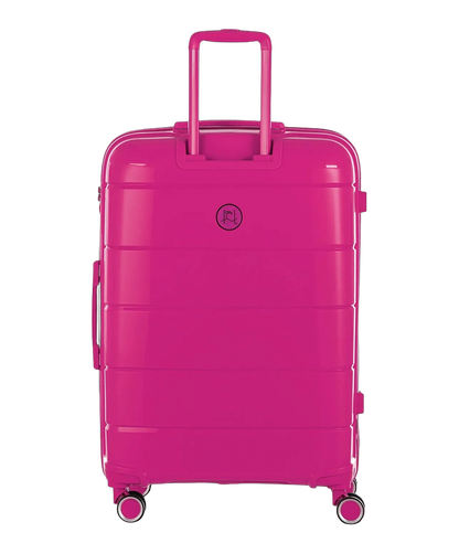Valise moyenne Citadine GYL fuchsia vue de dos avec trolley deploye