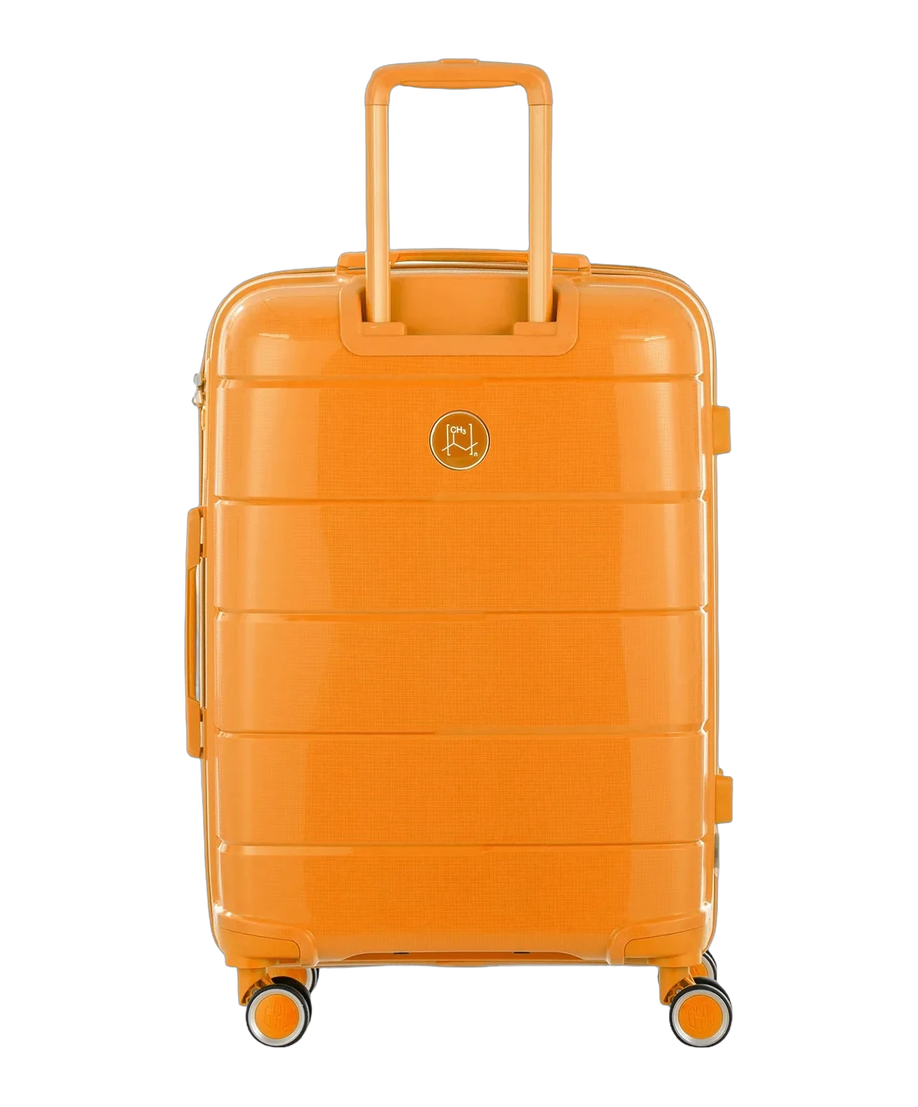 Valise moyenne Citadine GYL jaune fonce vue de dos avec trolley