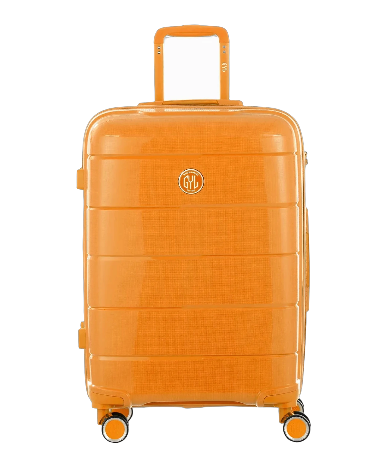 Valise moyenne Citadine GYL jaune fonce vue de face avec logo