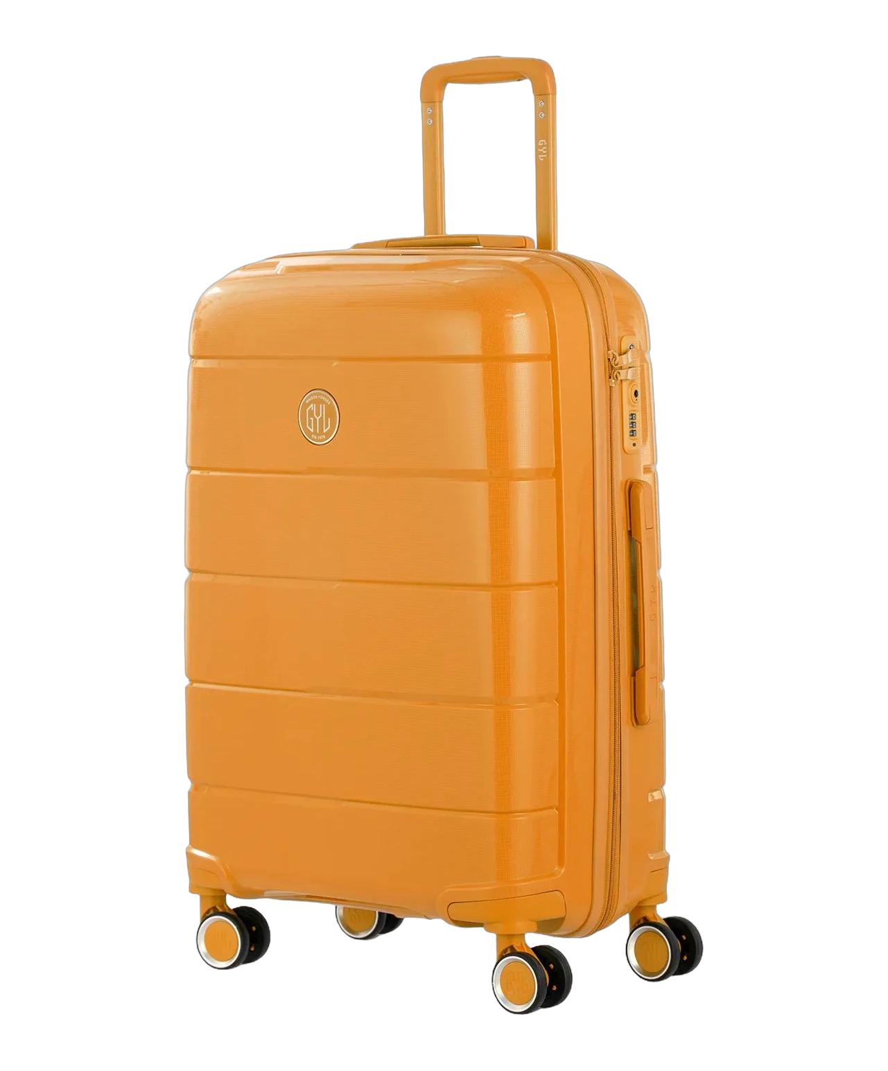 Valise moyenne Citadine GYL jaune fonce vue trois quarts