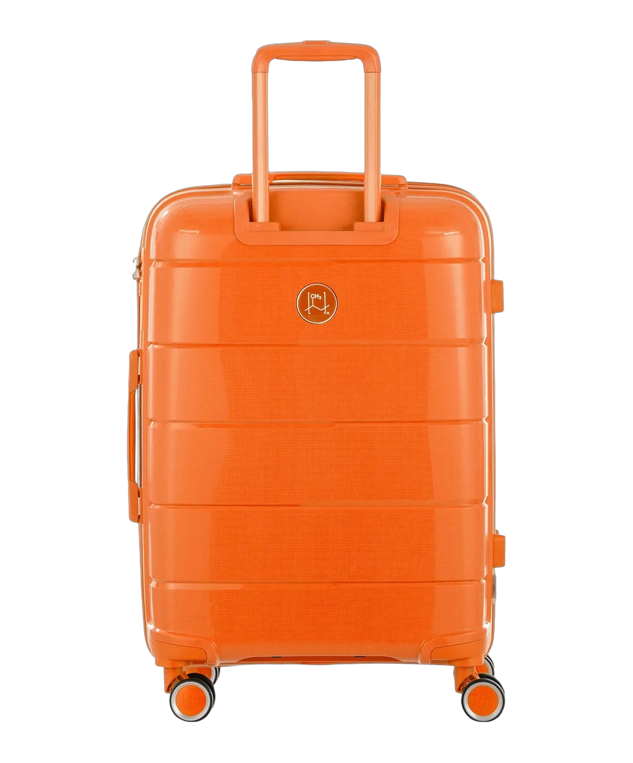 Valise moyenne Citadine GYL orange vue de dos avec trolley deploye