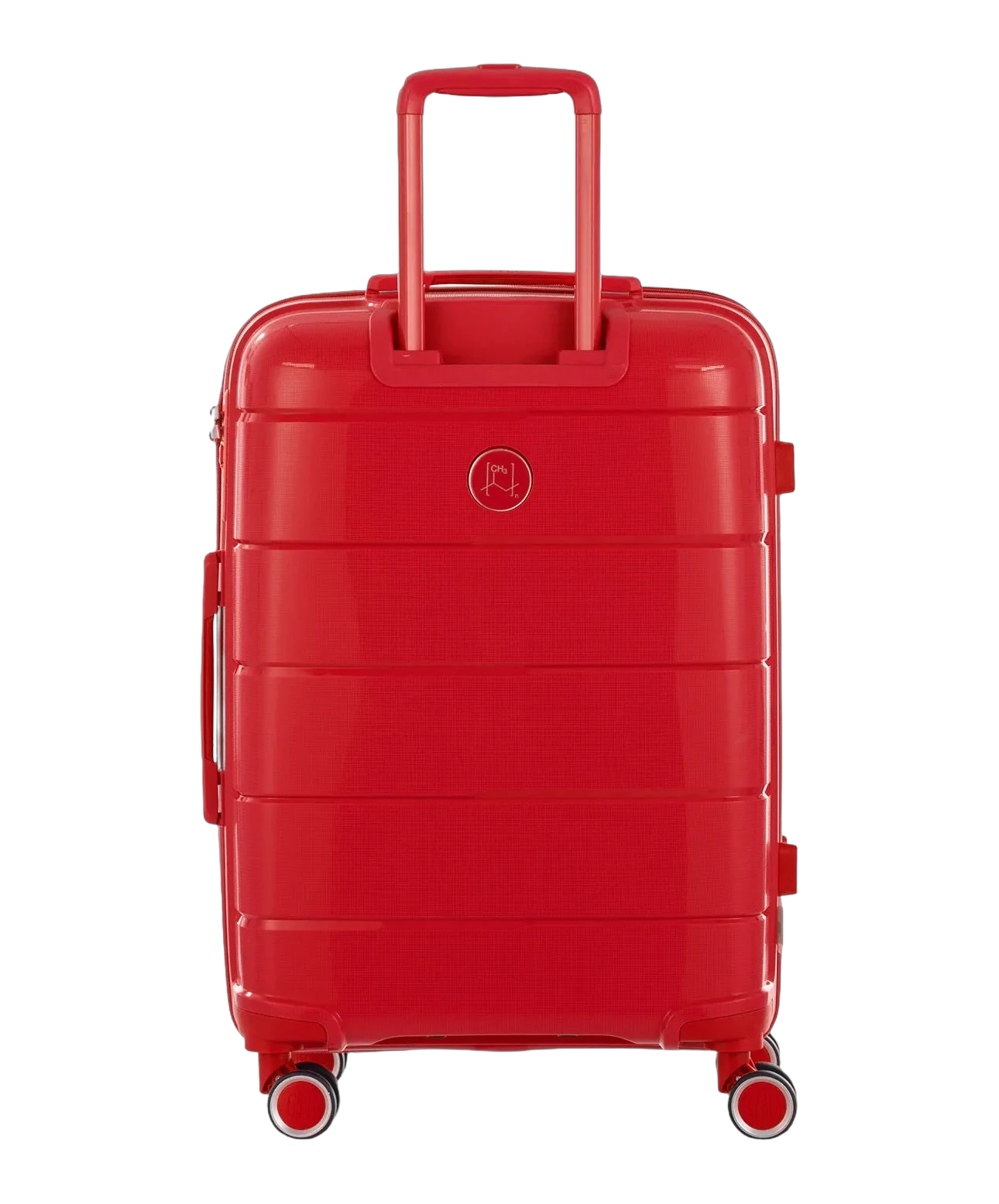 Valise moyenne Citadine GYL rouge vue de dos avec trolley deploye