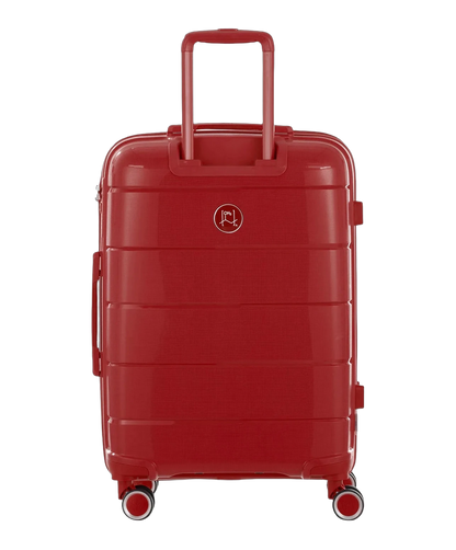 Valise moyenne Citadine GYL rouge fonce vue de dos avec trolley deploye