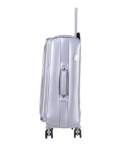Valise Evasion GYL souple semaine 65 cm coloris argent vue de profil avec poignee laterale