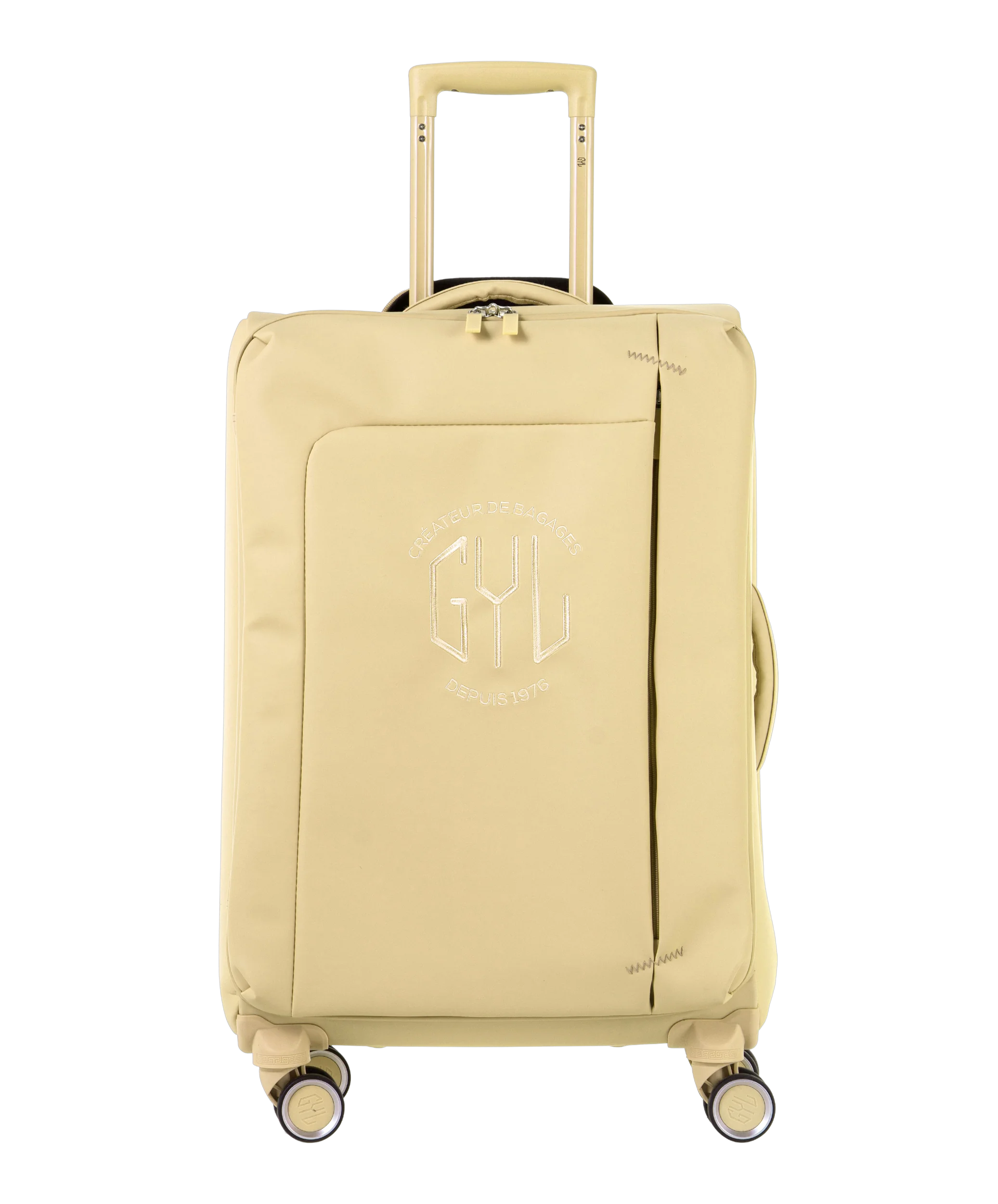 Valise Evasion GYL souple semaine 65 cm coloris champagne vue de face avec logo GYL