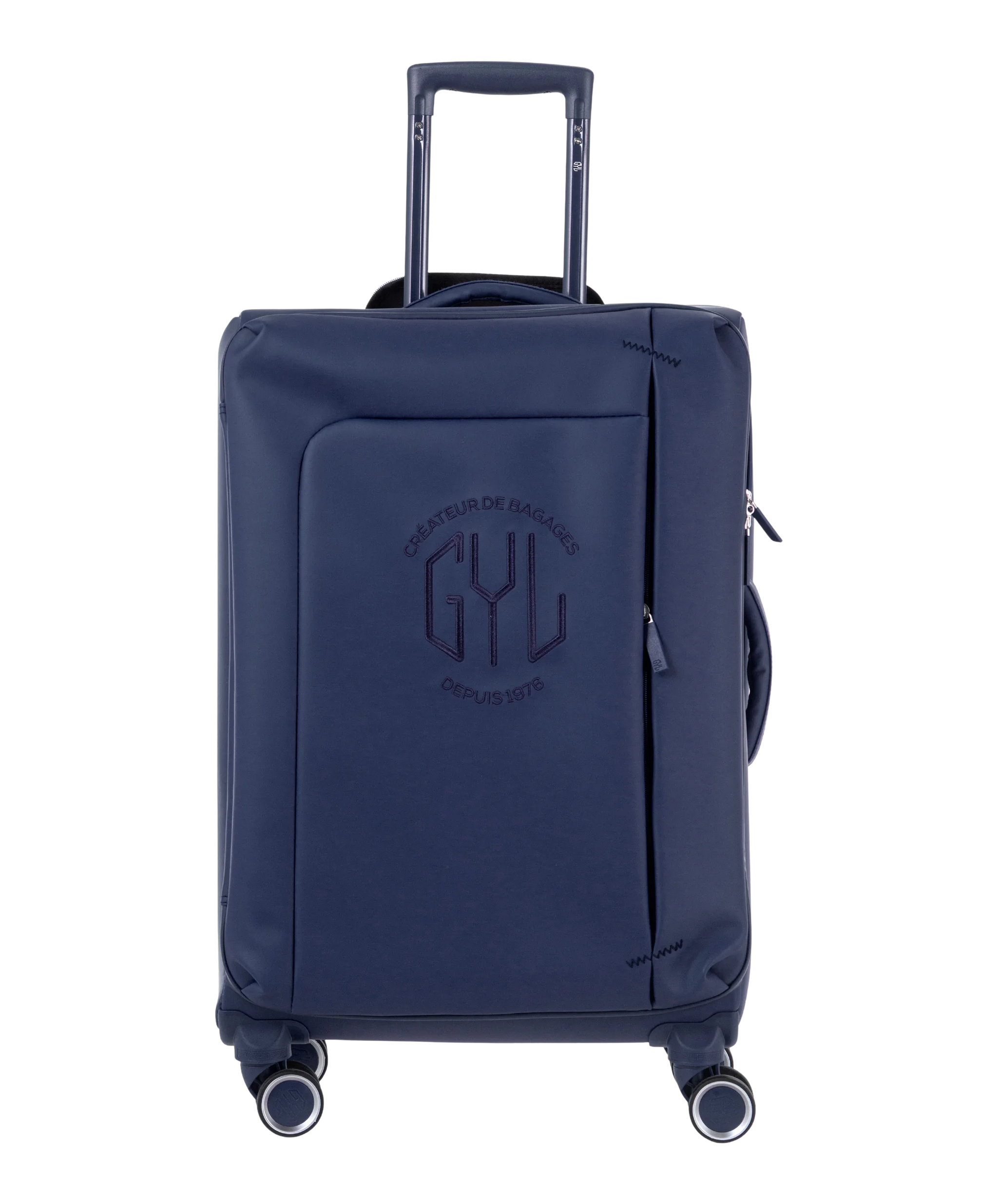 Valise Evasion GYL souple semaine 65 cm coloris marine vue de face avec logo GYL