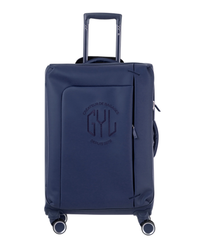 Valise Evasion GYL souple semaine 65 cm coloris marine vue de face avec logo GYL