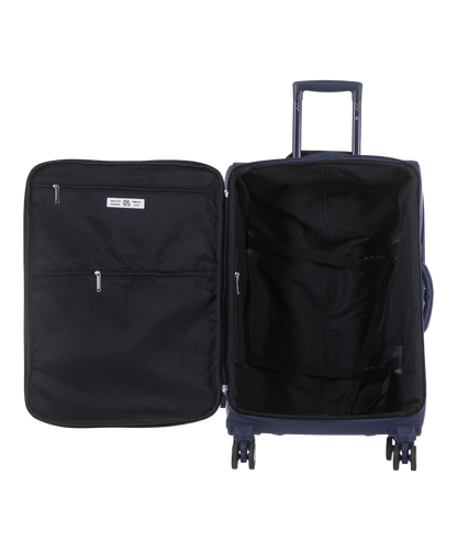 Valise Evasion GYL souple semaine 65 cm coloris marine interieur ouvert avec compartiments