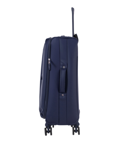 Valise Evasion GYL souple semaine 65 cm coloris marine vue de profil avec poignee laterale