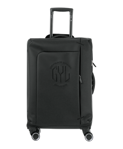 Valise Evasion GYL souple semaine 65 cm coloris noir vue de face avec logo GYL