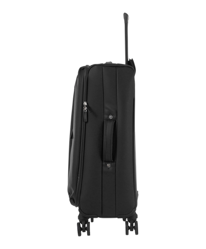 Valise Evasion GYL souple semaine 65 cm coloris noir vue de profil avec poignee laterale