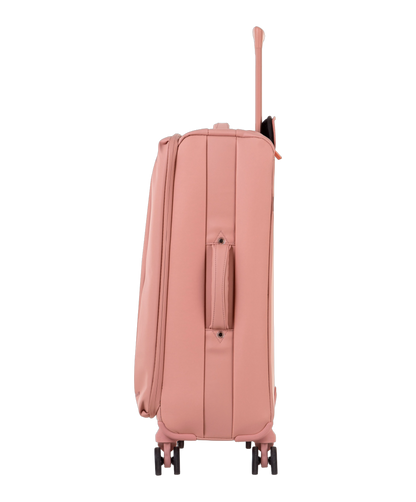 Valise Evasion GYL souple semaine 65 cm coloris rose gold vue de profil avec poignee laterale
