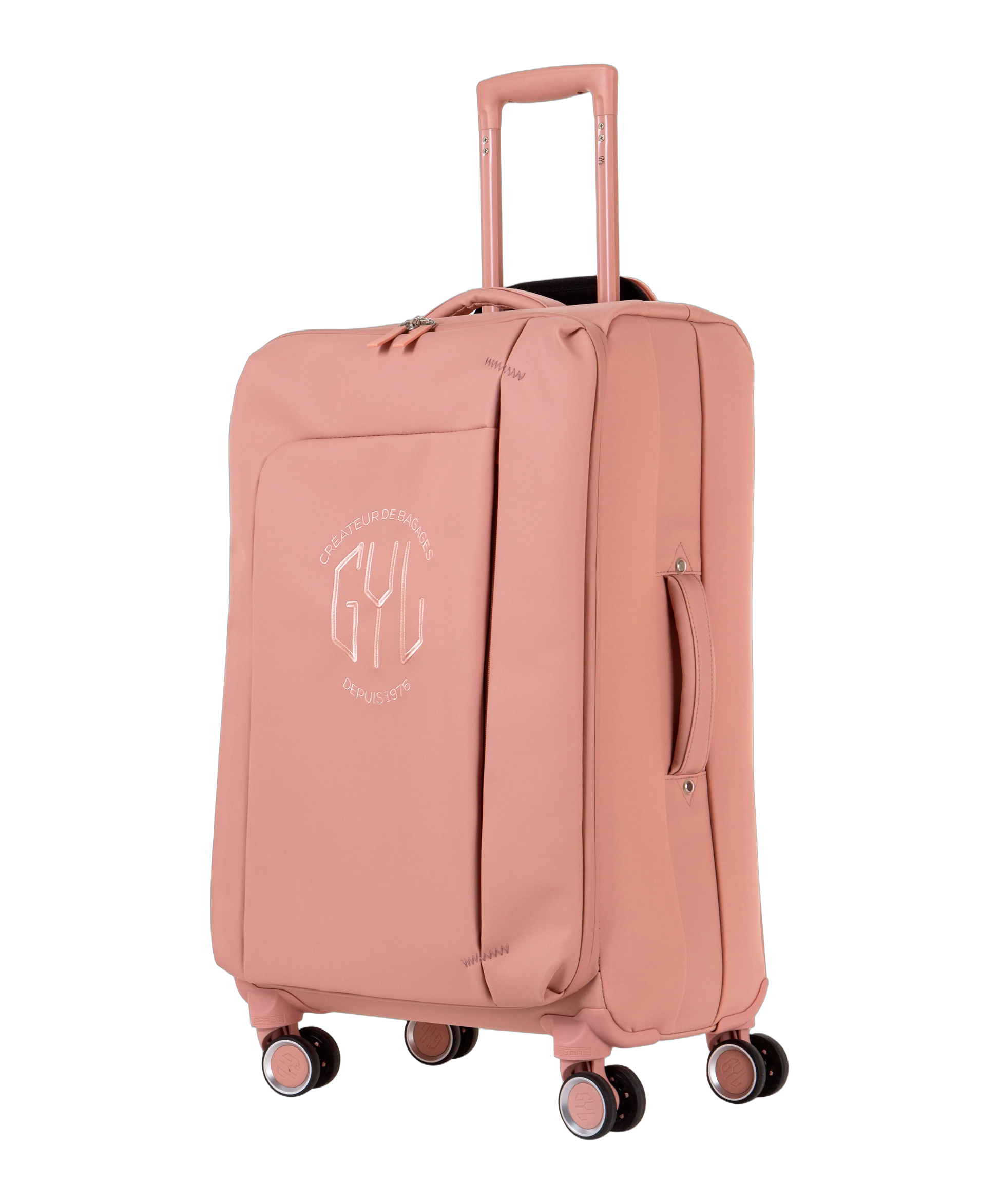 Valise Evasion GYL souple semaine 65 cm coloris rose gold vue trois quarts avant
