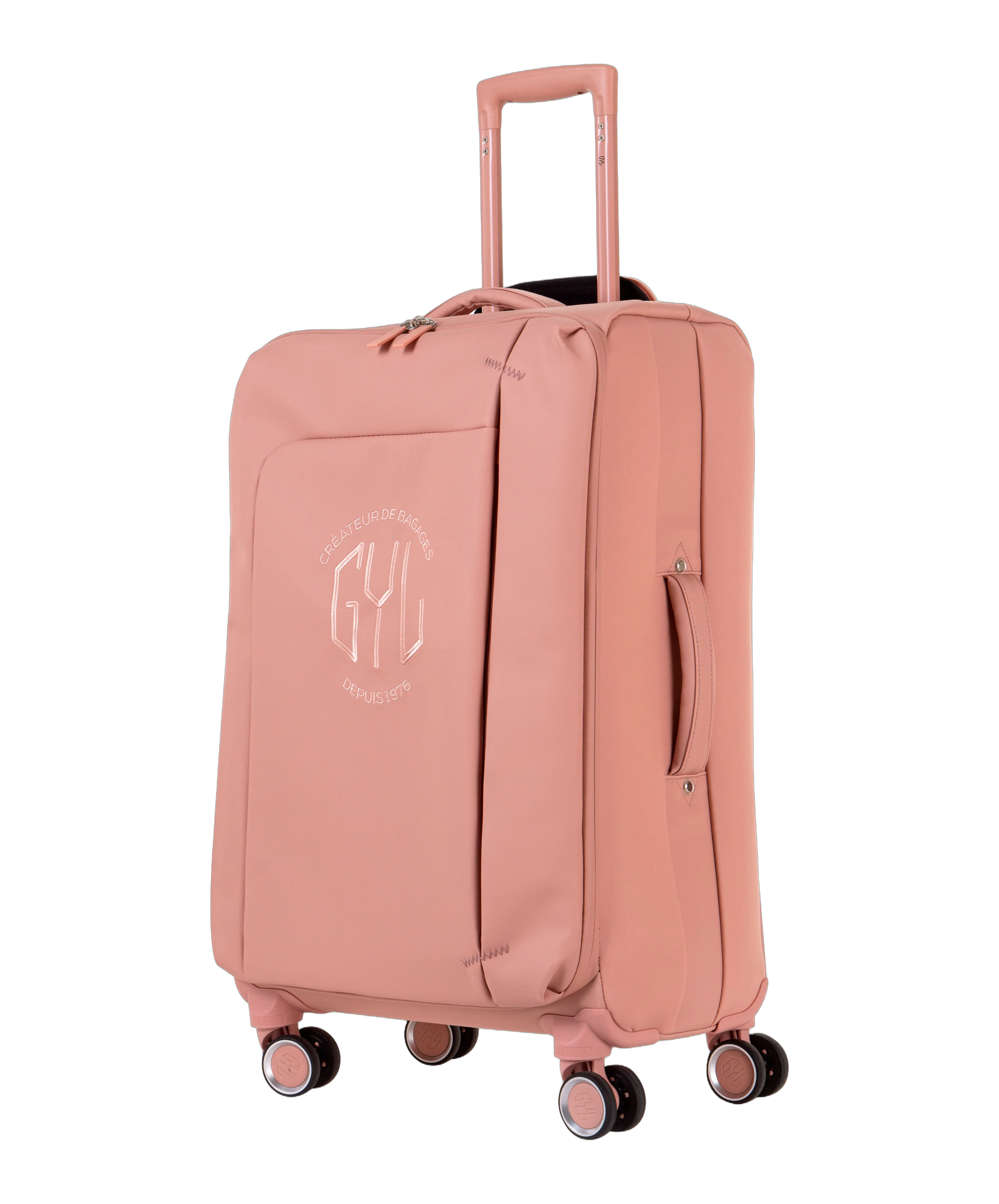 Valise Evasion GYL souple semaine 65 cm coloris rose gold vue trois quarts avant