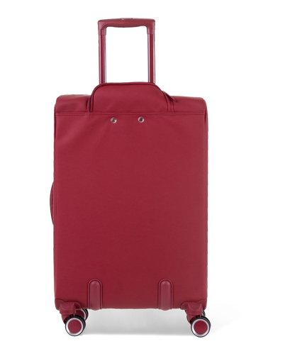 Valise souple Évasion en polyuréthane imperméable semaine 65 cm coloris rouge foncé vue de dos arrière
