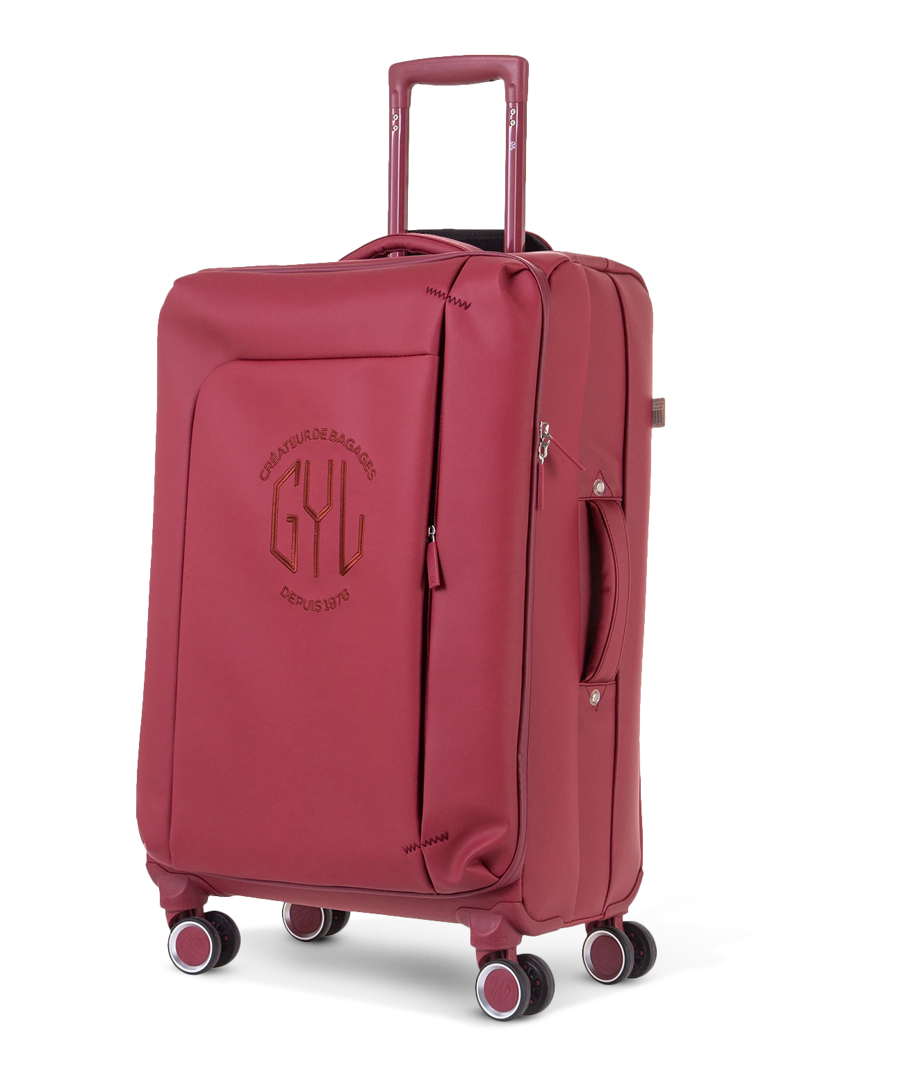 Valise souple Évasion en polyuréthane imperméable semaine 65 cm coloris rouge foncé vue trois quarts avant