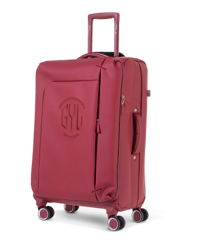 Valise souple Évasion en polyuréthane imperméable semaine 65 cm coloris rouge foncé vue trois quarts avant