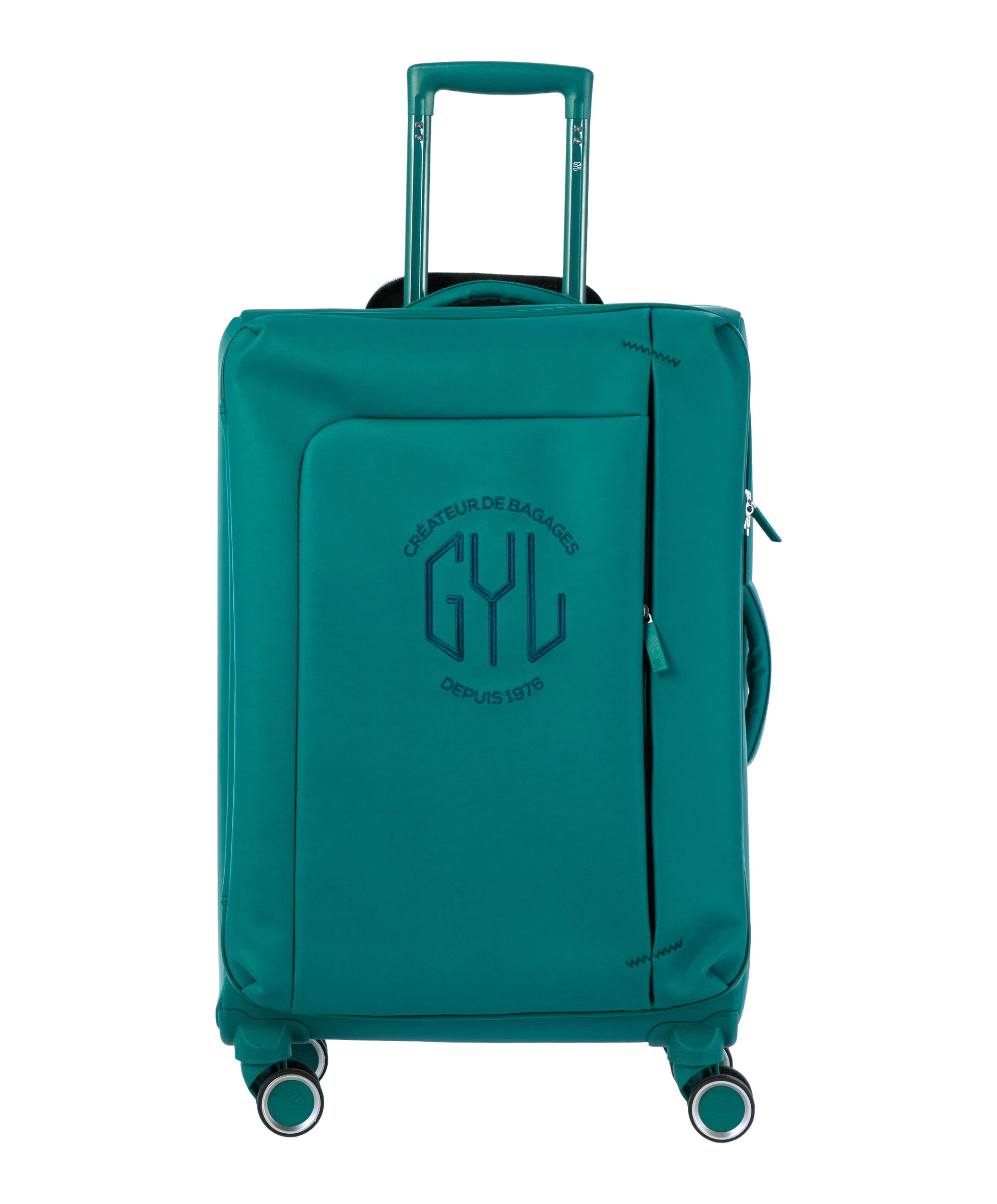 Valise Evasion GYL souple semaine 65 cm coloris sapin vue de face avec logo GYL
